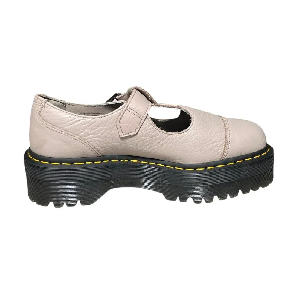 Dr. Martens Bethan Pisa Platform Mary Jane Shoes Parchment Beige Womens 9 EU 41